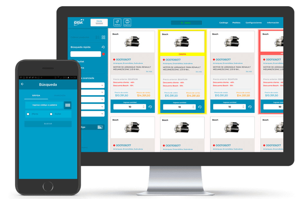 Gestión centralizada de pedidos, clientes y precios